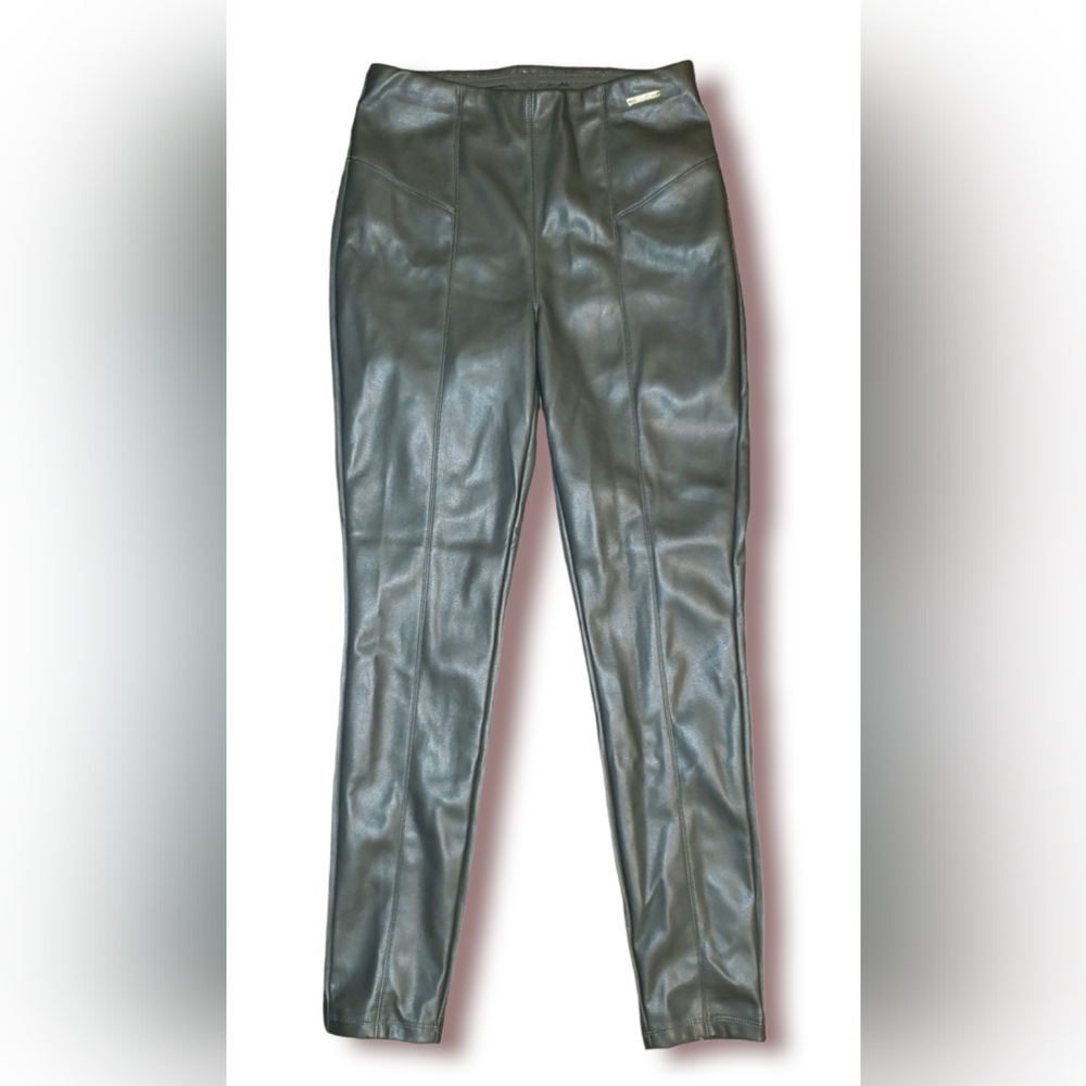 Marc New York Dark Olive Faux Leather Leggings XS